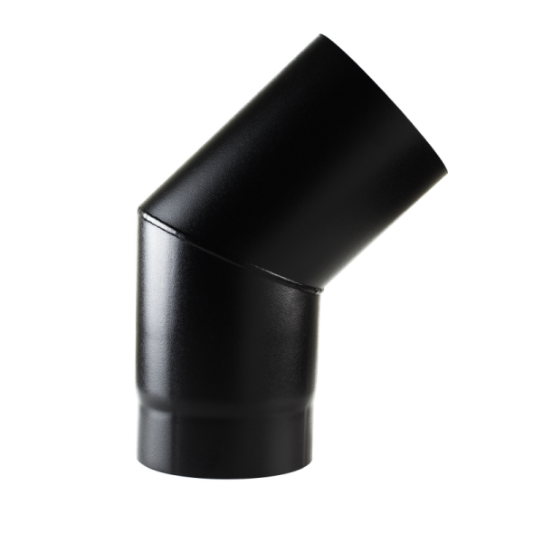 45 Degree Bend Matt Black Vitreous Enamel Stove Pipe
