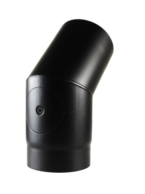 45 Degree Bend W/Door Matt Black Vitreous Enamel Stove Pipe