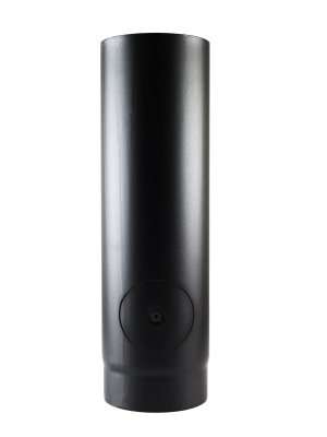 1/2m W/Door Matt Black Vitreous Enamel Stove Flue Pipe
