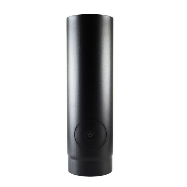 1/2m W/Door Matt Black Vitreous Enamel Stove Flue Pipe