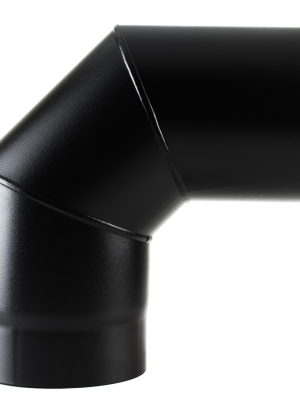 90 Degree Bend Matt Black Vitreous Enamel Stove Pipe