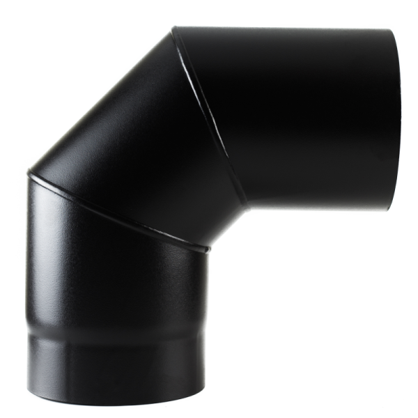 90 Degree Bend Matt Black Vitreous Enamel Stove Pipe