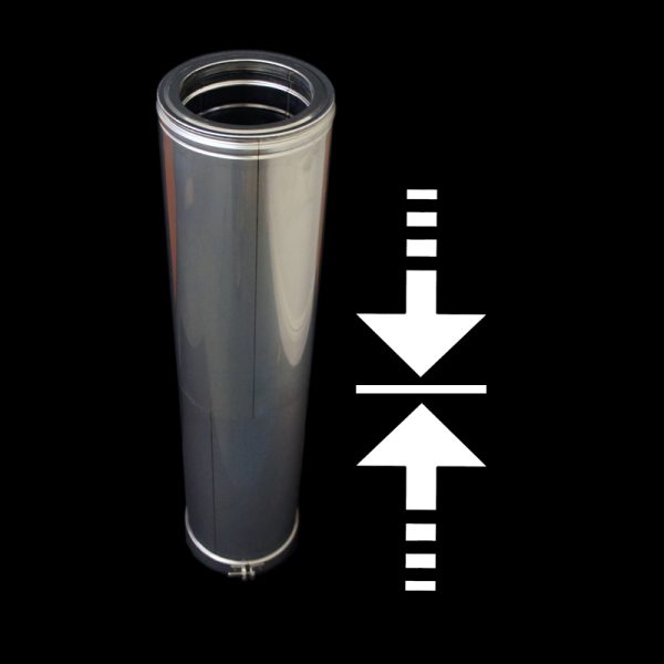 890mm Straight 5" Twin Wall Flue Telescopic from SHL
