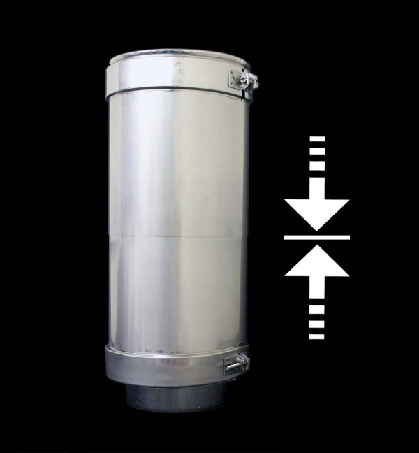 450mm Straight 5" Twin Wall Flue Telescopic from SHL
